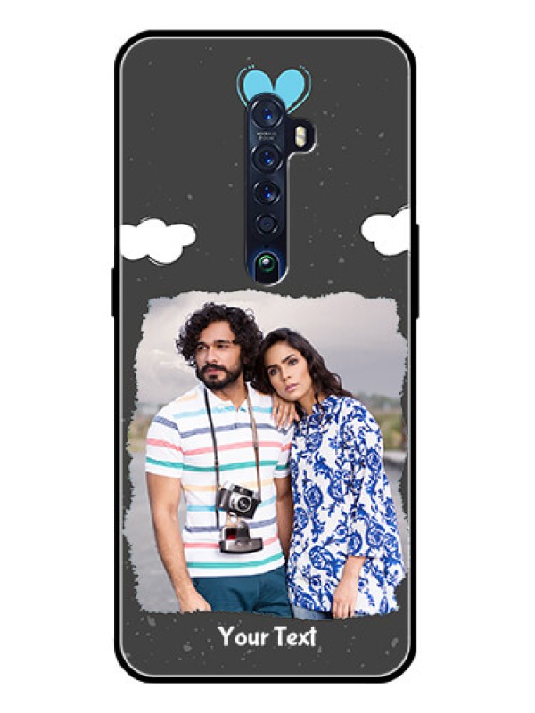 Custom Reno 2 Custom Glass Phone Case  - Splashes with love doodles Design