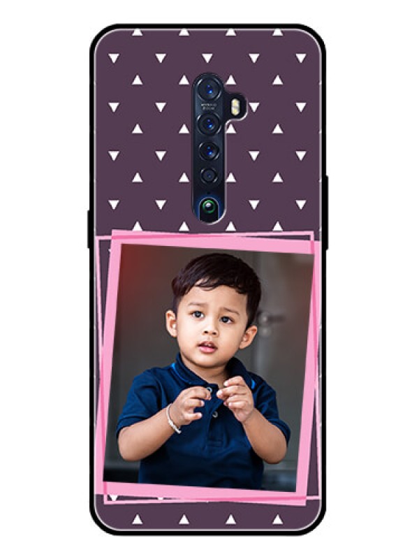 Custom Reno 2 Custom Glass Mobile Case  - Triangle Pattern Dotted Design