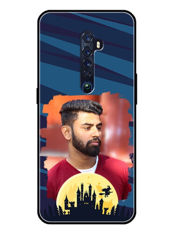 Custom Reno 2 Photo Printing on Glass Case  - Halloween Witch Design 