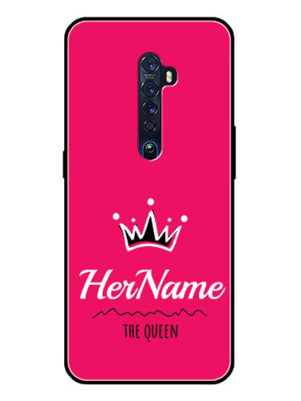 Custom Reno 2 Glass Phone Case Queen with Name