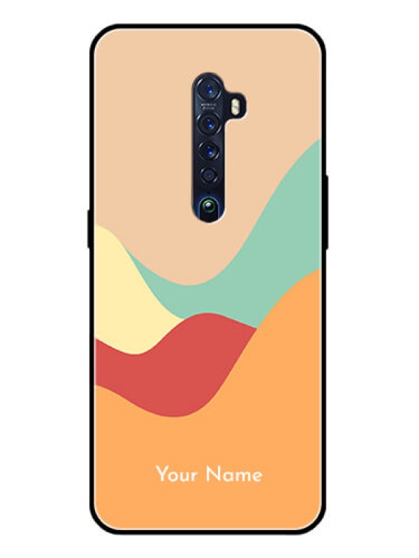 Custom Oppo Reno 2 Personalized Glass Phone Case - Ocean Waves Multi-colour Design