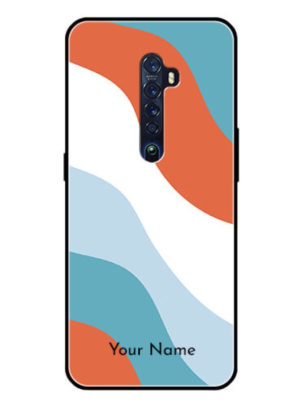 Custom Oppo Reno 2 Custom Glass Mobile Case - coloured Waves Design
