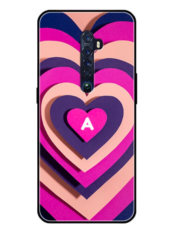 Custom Oppo Reno 2 Custom Glass Mobile Case - Cute Heart Pattern Design