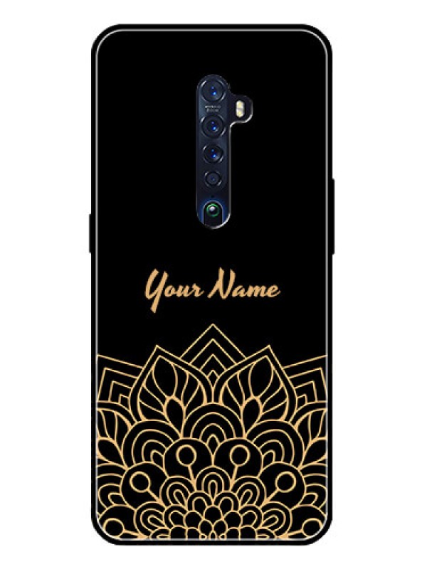 Custom Oppo Reno 2 Custom Glass Phone Case - Golden mandala Design