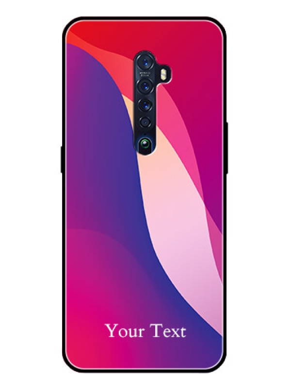 Custom Oppo Reno 2 Personalized Glass Phone Case - Digital abstract Overlap Design