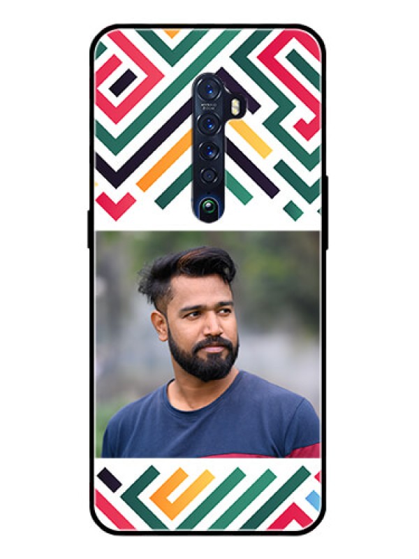 Custom Oppo Reno 2 Personalized Glass Phone Case - Colorful Maze Pattern Design