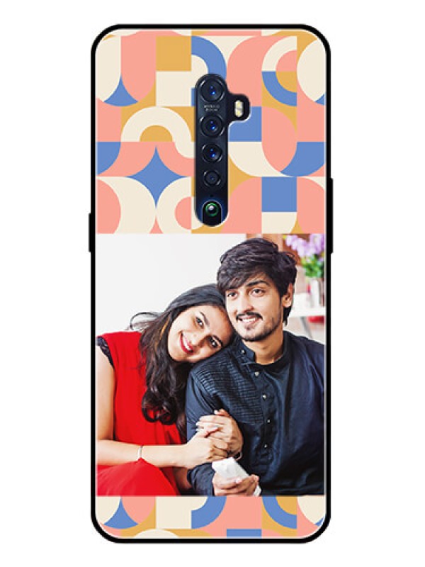 Custom Oppo Reno 2 Photo Printing on Glass Case - Semi-circle Maze Pattern Design