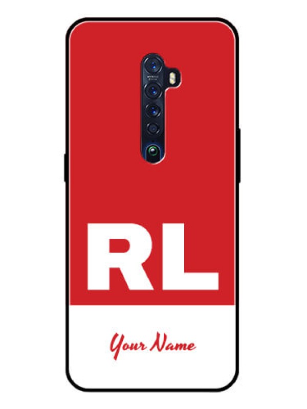 Custom Oppo Reno 2 Personalized Glass Phone Case - dual tone custom text Design