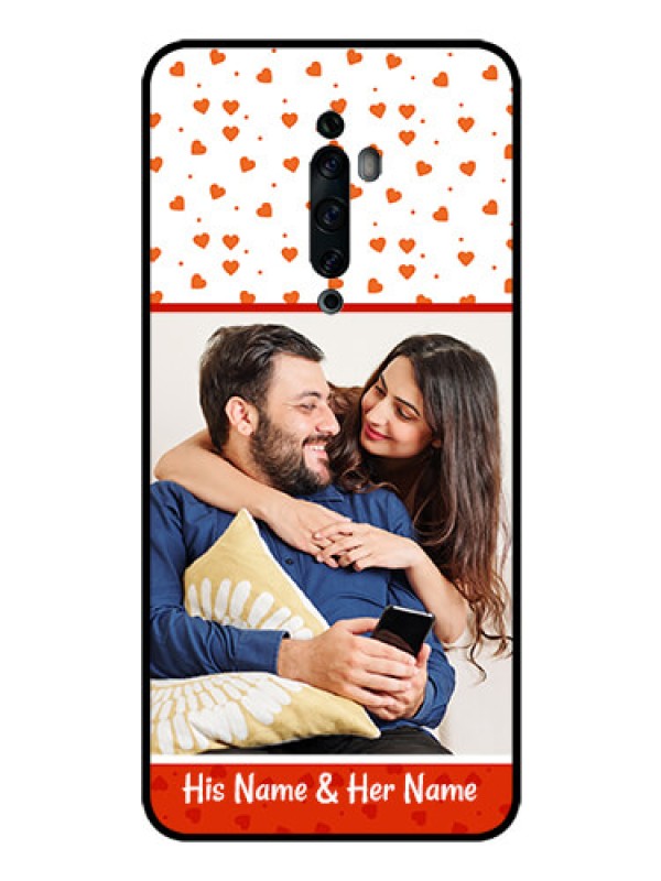 Custom Oppo Reno 2F Custom Glass Phone Case  - Orange Love Symbol Design