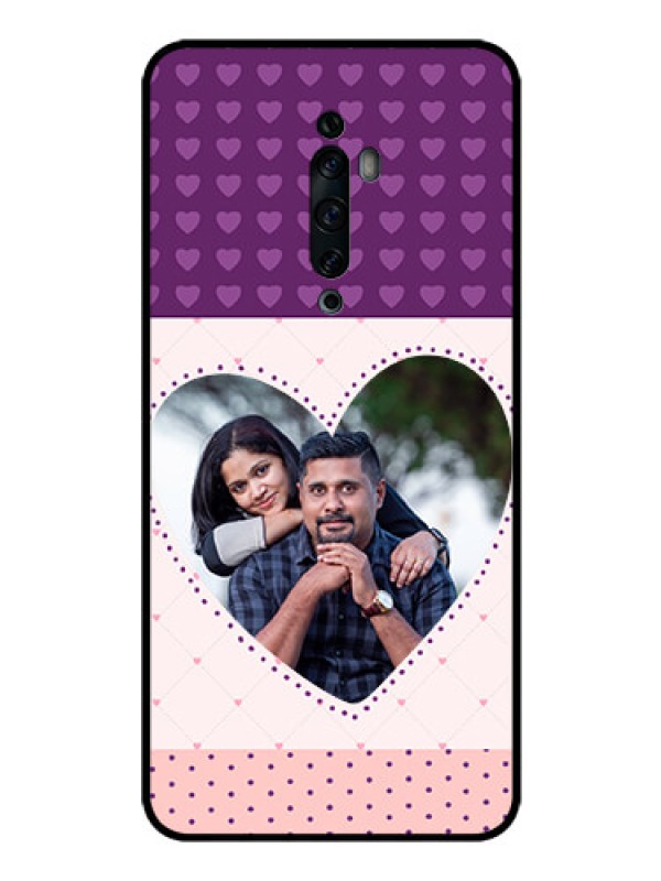 Custom Oppo Reno 2F Custom Glass Phone Case  - Violet Love Dots Design
