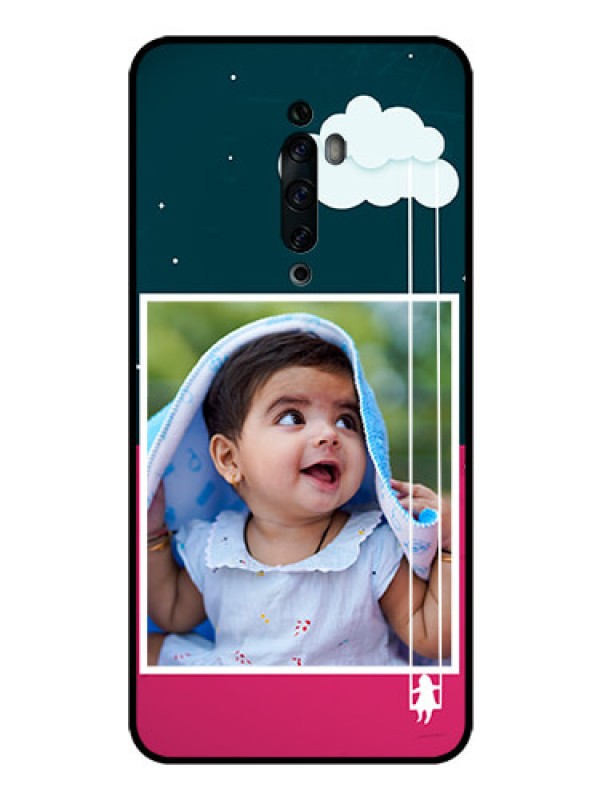 Custom Oppo Reno 2F Custom Glass Phone Case  - Cute Girl with Cloud Design