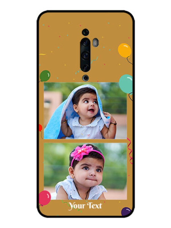 Custom Oppo Reno 2F Personalized Glass Phone Case  - Image Holder with Birthday Celebrations Design
