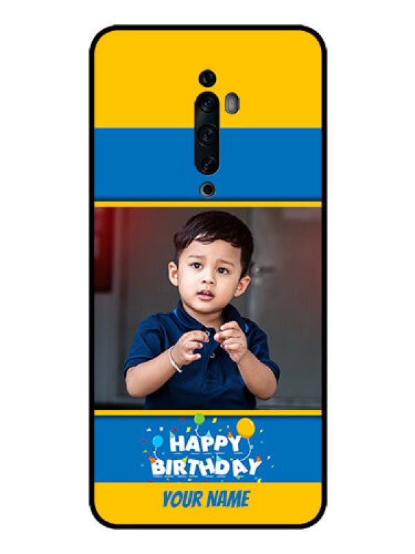 Custom Oppo Reno 2F Custom Glass Mobile Case  - Birthday Wishes Design
