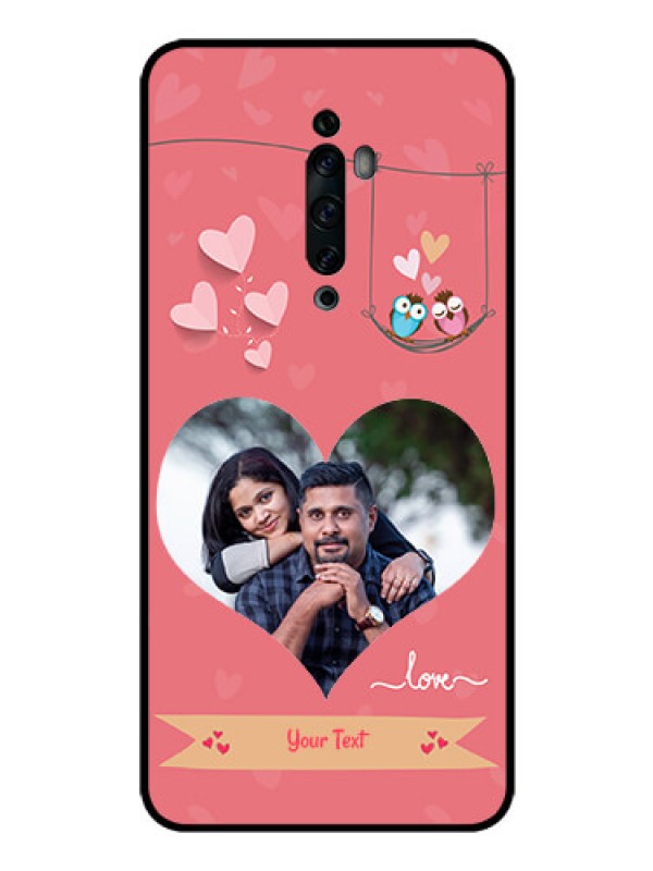 Custom Oppo Reno 2F Personalized Glass Phone Case  - Peach Color Love Design 