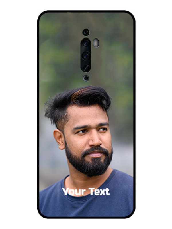 Custom Oppo Reno 2F Glass Mobile Cover: Photo with Text
