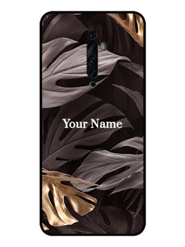 Custom Oppo Reno 2f Personalised Glass Phone Case - Wild Leaves digital paint Design