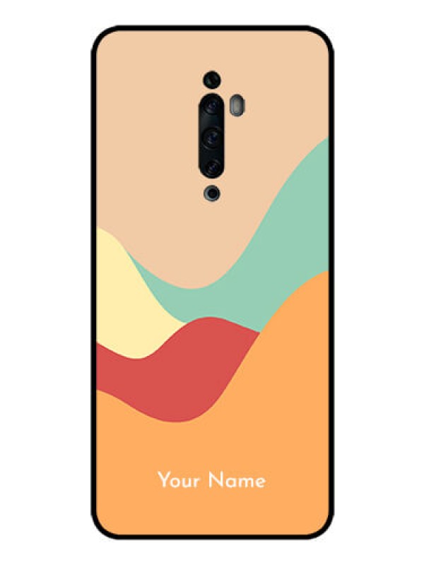 Custom Oppo Reno 2f Personalized Glass Phone Case - Ocean Waves Multi-colour Design