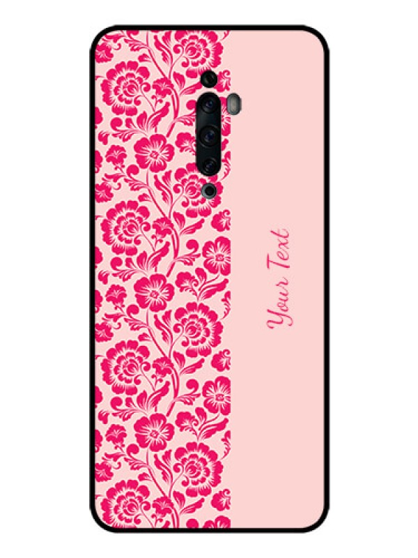 Custom Oppo Reno 2f Custom Glass Phone Case - Attractive Floral Pattern Design