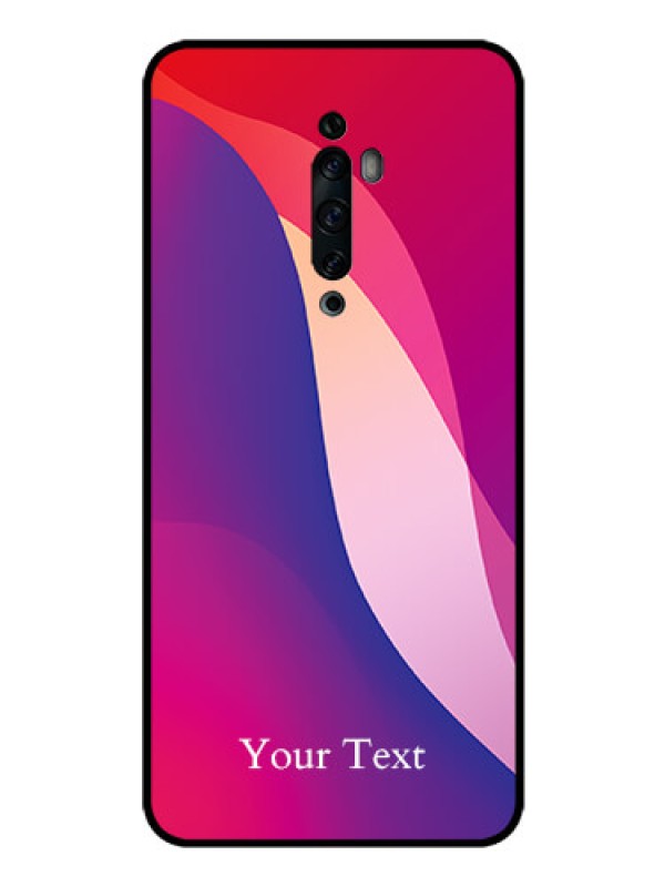 Custom Oppo Reno 2f Personalized Glass Phone Case - Digital abstract Overlap Design