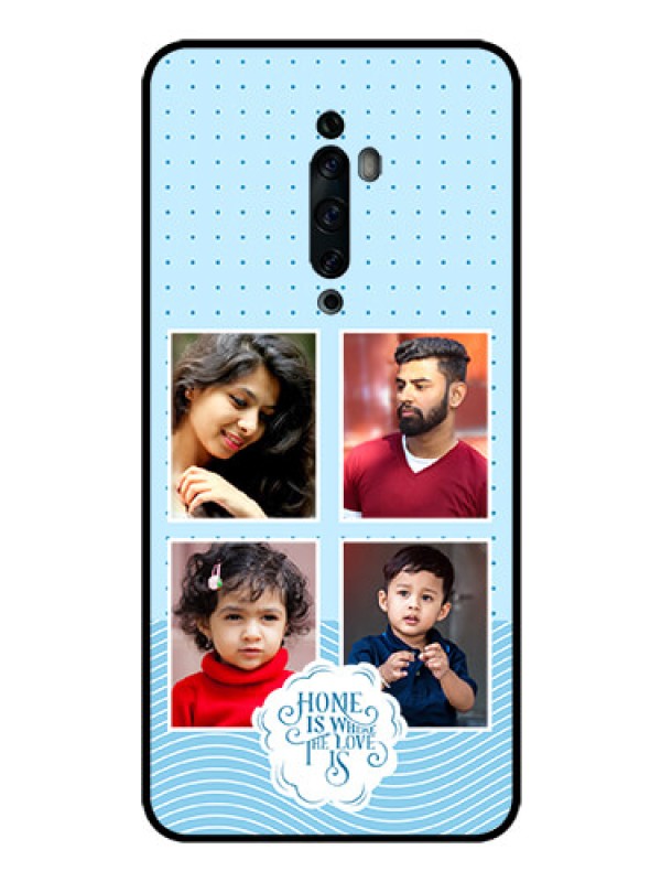 Custom Oppo Reno 2f Custom Glass Phone Case - Cute love quote with 4 pic upload Design