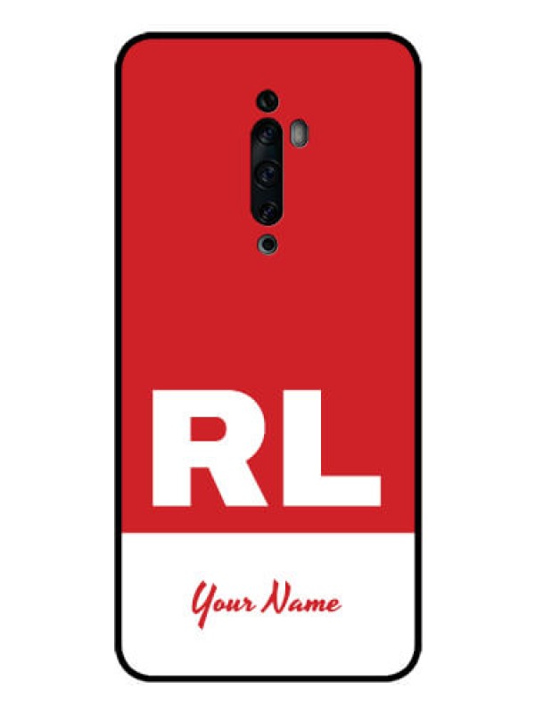 Custom Oppo Reno 2f Personalized Glass Phone Case - dual tone custom text Design