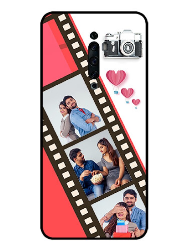 Custom Oppo Reno 2Z Personalized Glass Phone Case  - 3 Image Holder with Film Reel