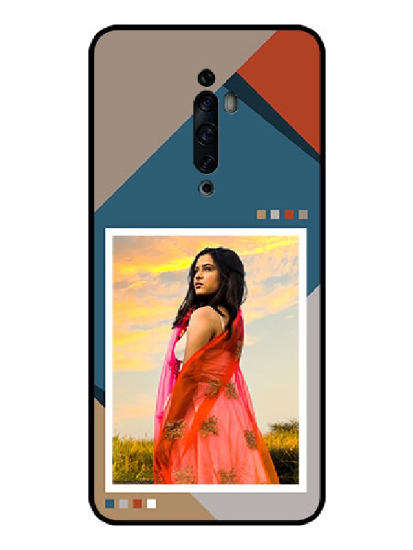 Custom Oppo Reno 2z Personalized Glass Phone Case - Retro color pallet Design