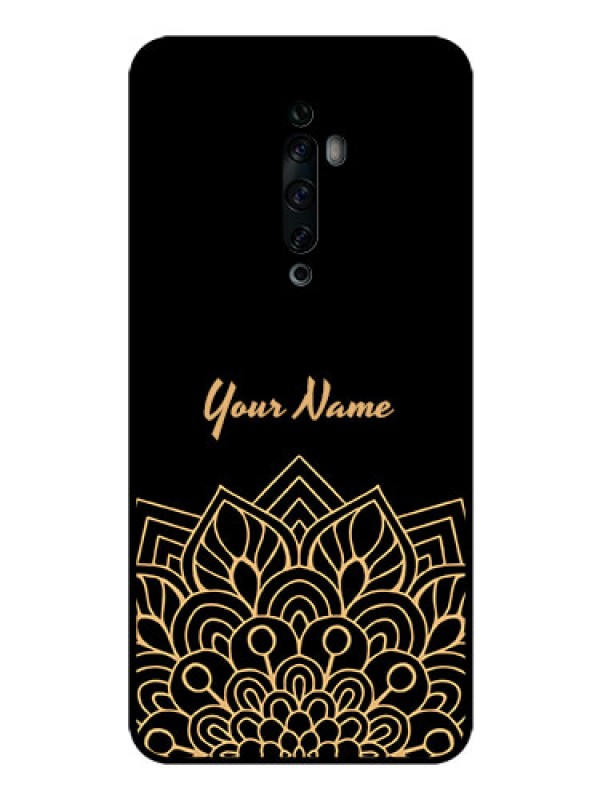 Custom Oppo Reno 2z Custom Glass Phone Case - Golden mandala Design