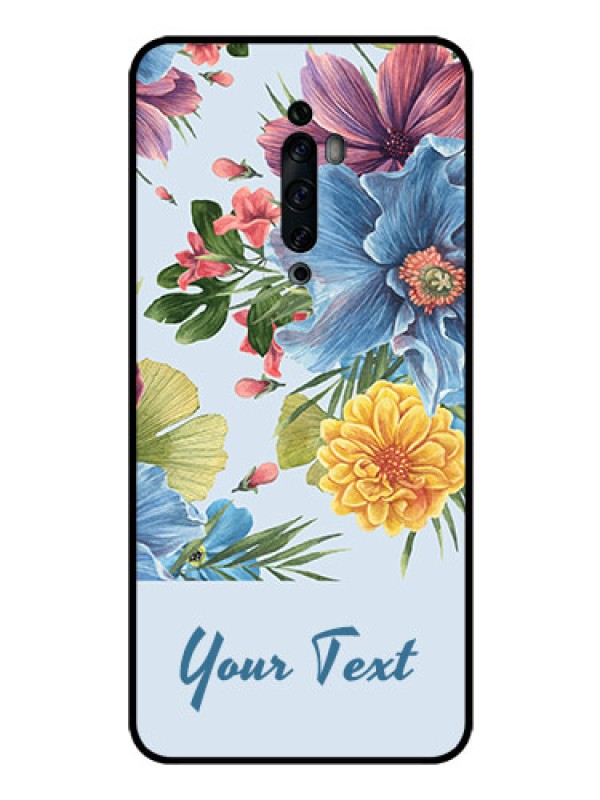 Custom Oppo Reno 2z Custom Glass Mobile Case - Stunning Watercolored Flowers Painting Design