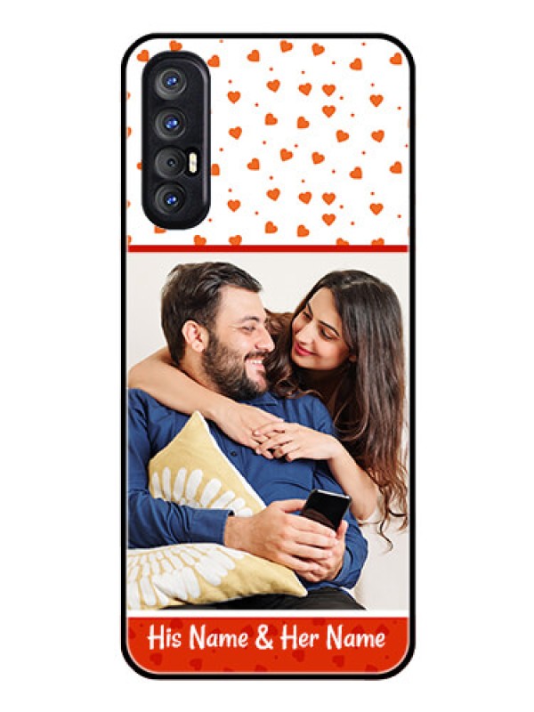 Custom Reno 3 Pro Custom Glass Phone Case  - Orange Love Symbol Design