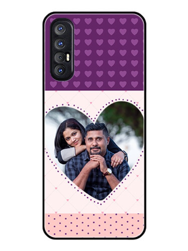 Custom Reno 3 Pro Custom Glass Phone Case  - Violet Love Dots Design