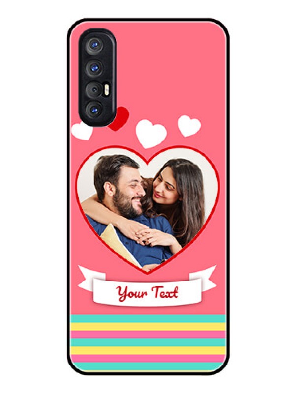 Custom Reno 3 Pro Photo Printing on Glass Case  - Love Doodle Design