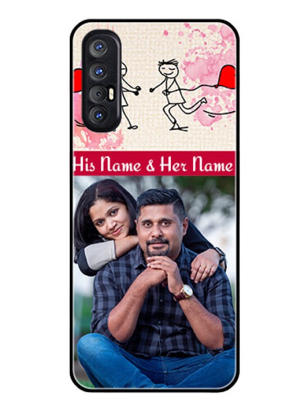 Custom Reno 3 Pro Photo Printing on Glass Case  - You and Me Case Design