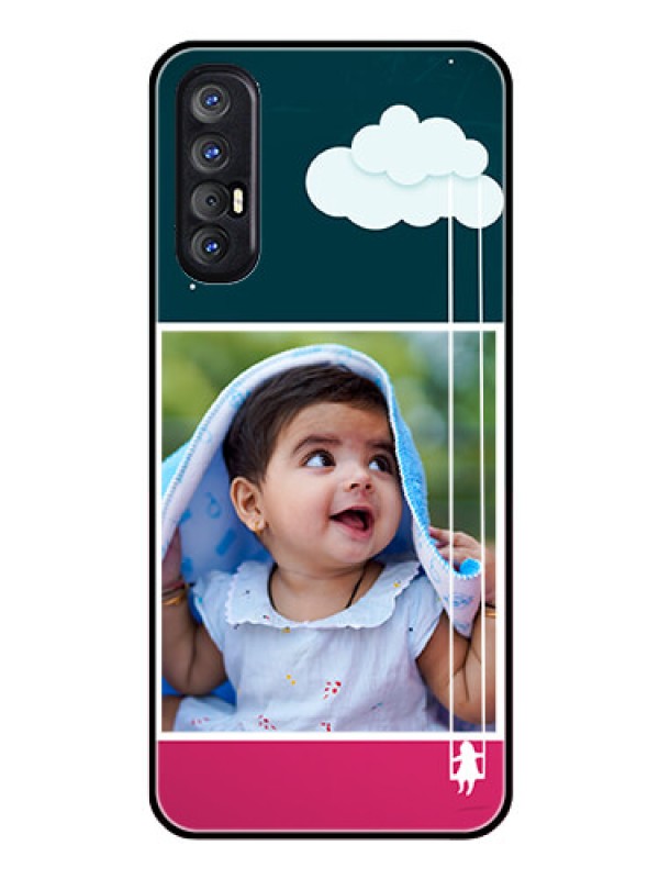 Custom Reno 3 Pro Custom Glass Phone Case  - Cute Girl with Cloud Design