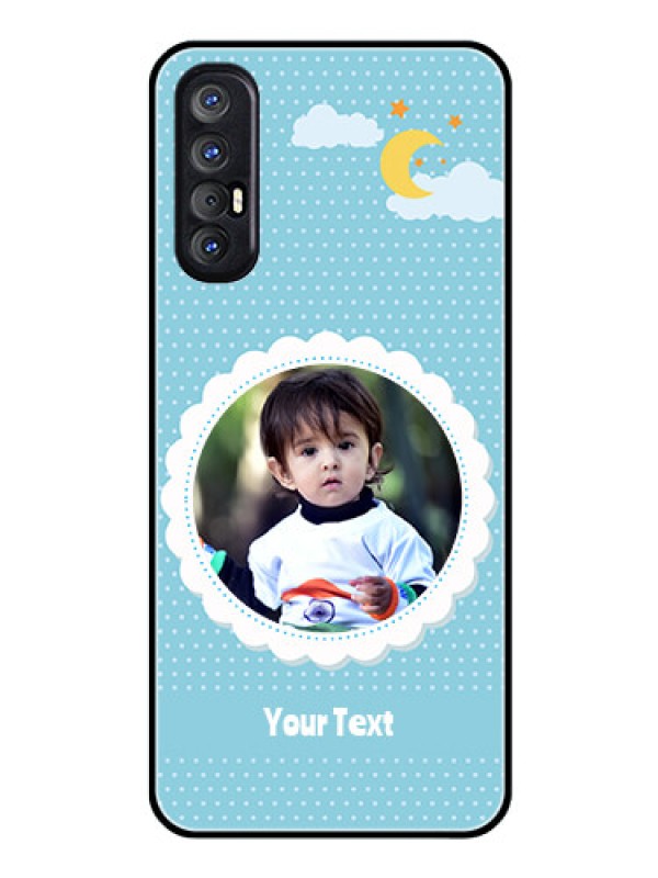 Custom Reno 3 Pro Personalised Glass Phone Case  - Violet Pattern Design