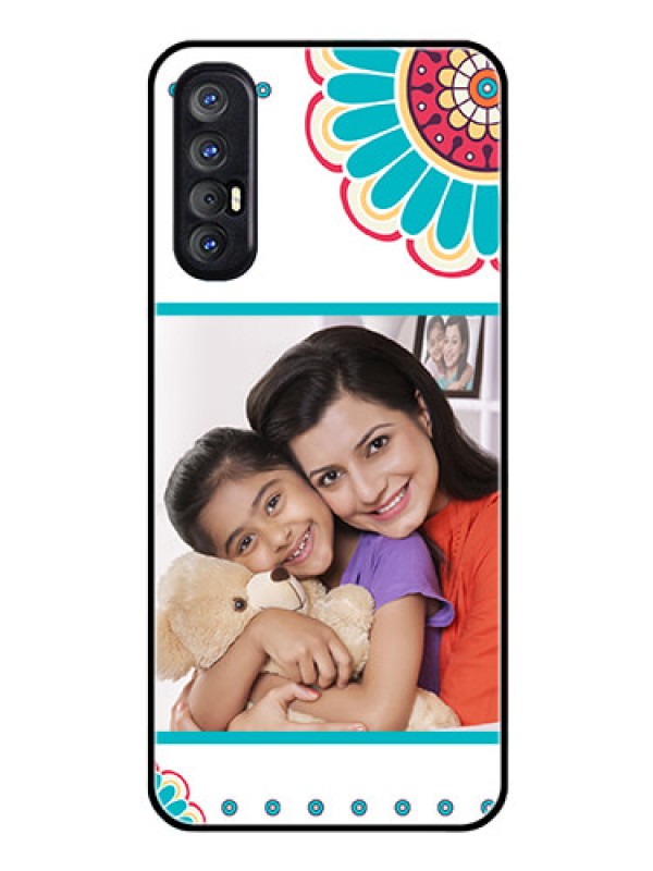 Custom Reno 3 Pro Custom Glass Phone Case  - Flower Design