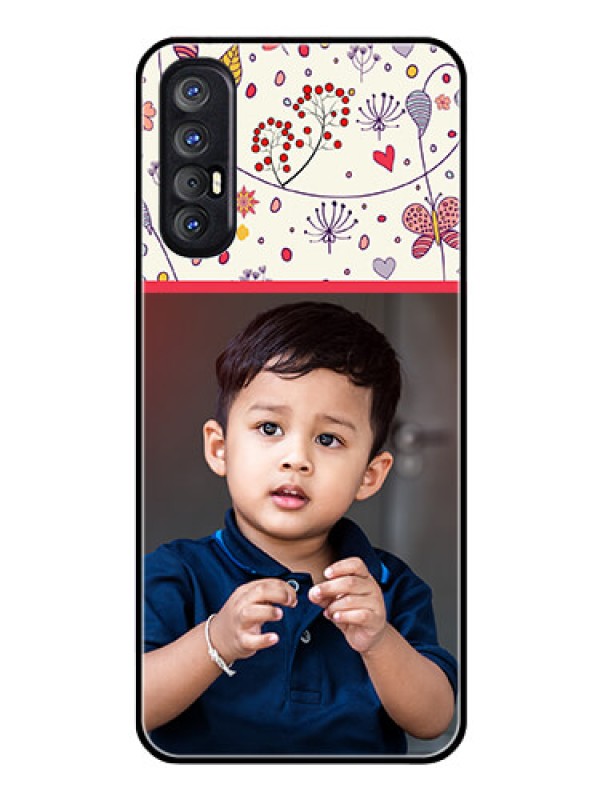 Custom Reno 3 Pro Custom Glass Mobile Case  - Premium Floral Design