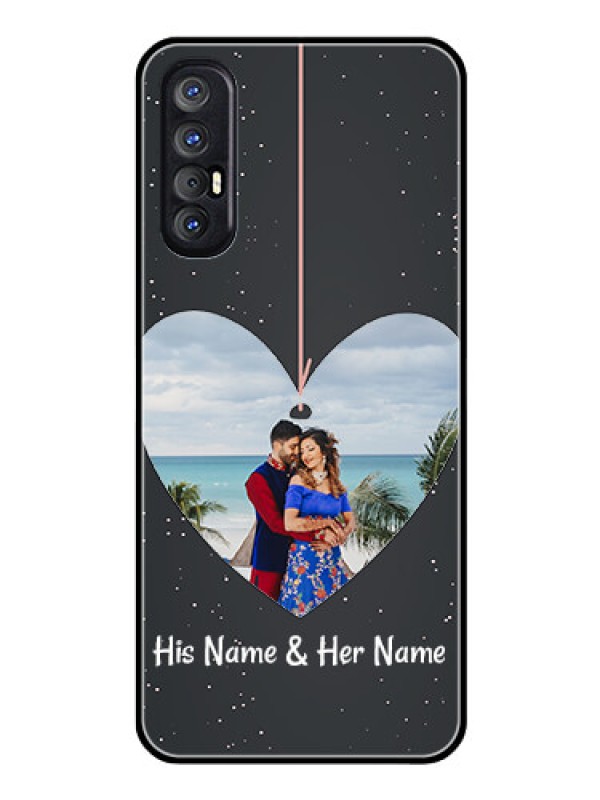 Custom Reno 3 Pro Custom Glass Phone Case  - Hanging Heart Design