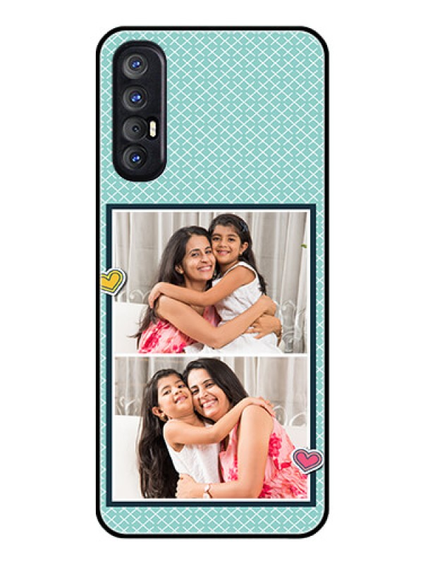 Custom Reno 3 Pro Custom Glass Phone Case  - 2 Image Holder with Pattern Design