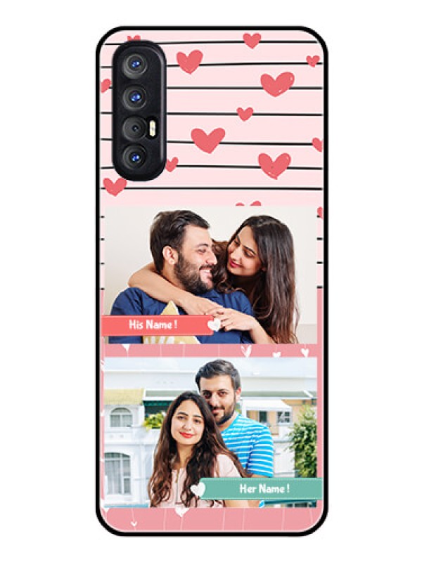 Custom Reno 3 Pro Custom Glass Mobile Case  - Photo with Heart Design