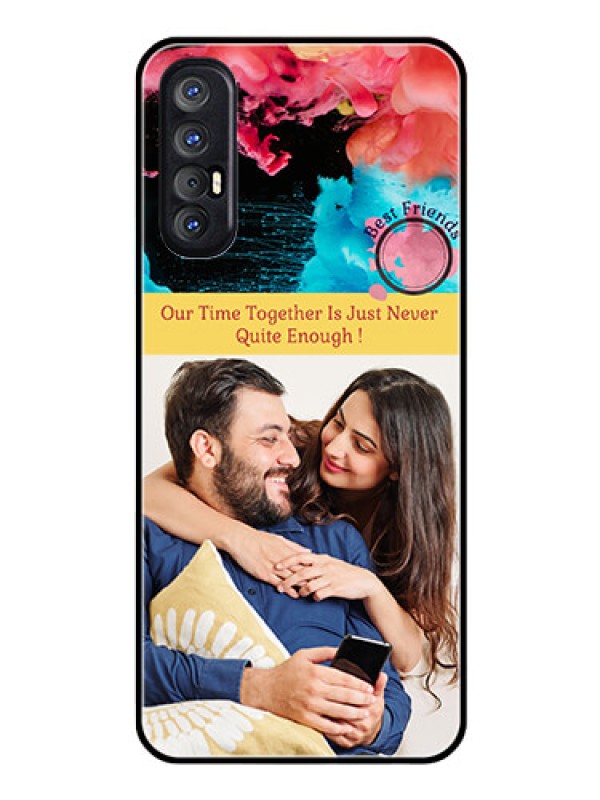 Custom Reno 3 Pro Custom Glass Mobile Case  - Quote with Acrylic Painting Design