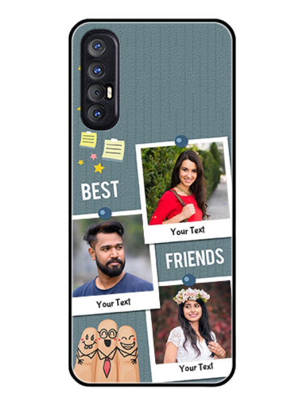 Custom Reno 3 Pro Personalized Glass Phone Case  - Sticky Frames and Friendship Design