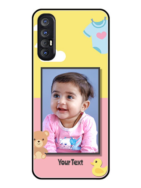 Custom Reno 3 Pro Photo Printing on Glass Case  - Kids 2 Color Design