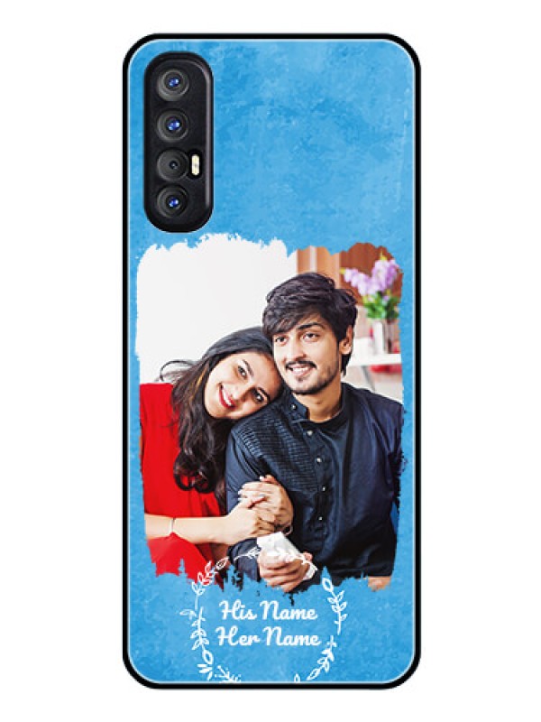 Custom Oppo Reno 3 Pro Custom Glass Phone Case - Blue Color Vintage Design