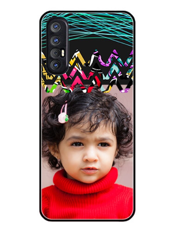 Custom Reno 3 Pro Personalized Glass Phone Case  - Neon Abstract Design