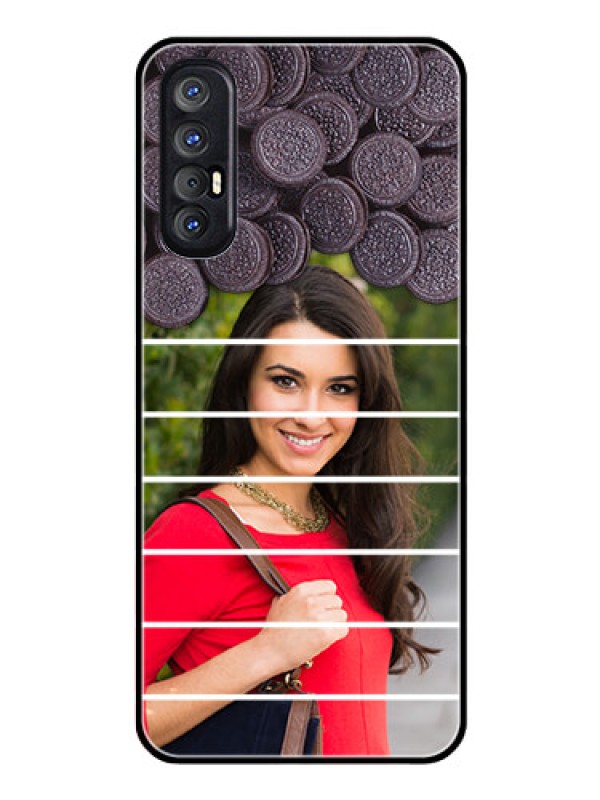 Custom Reno 3 Pro Custom Glass Phone Case  - with Oreo Biscuit Design