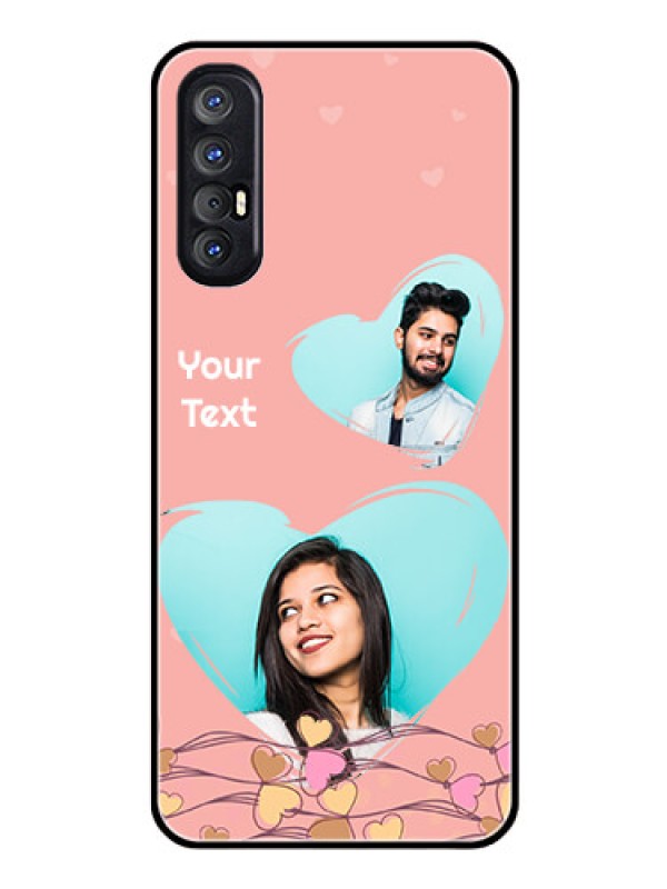 Custom Reno 3 Pro Custom Glass Mobile Case  - Love Doodle Design