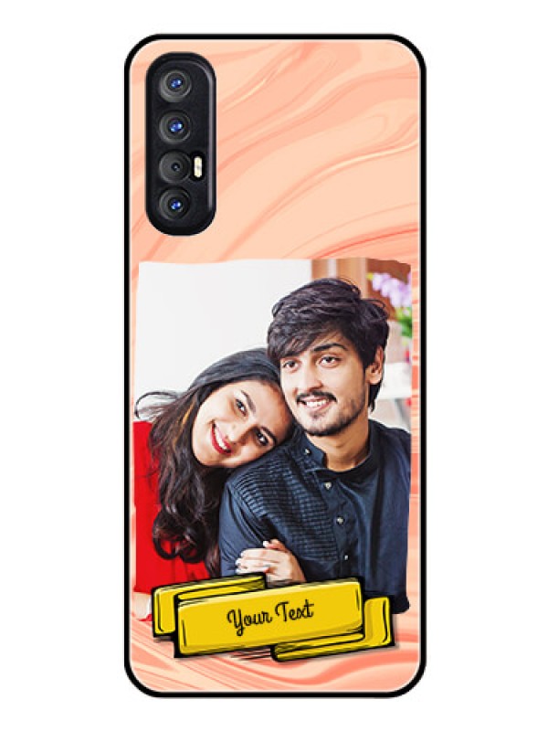 Custom Reno 3 Pro Personalized Glass Phone Case  - Marble Texture Design