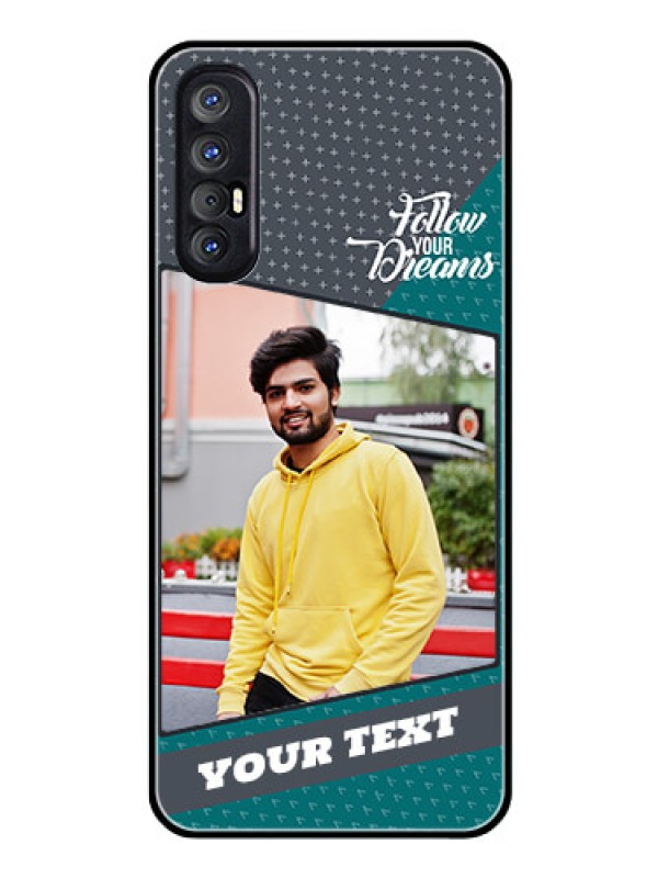 Custom Reno 3 Pro Personalized Glass Phone Case  - Background Pattern Design with Quote