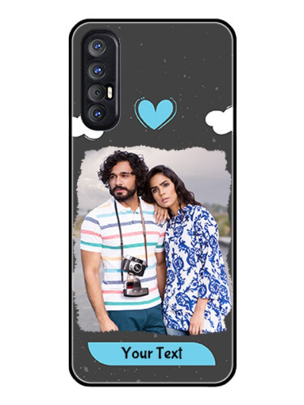 Custom Reno 3 Pro Custom Glass Phone Case  - Splashes with love doodles Design